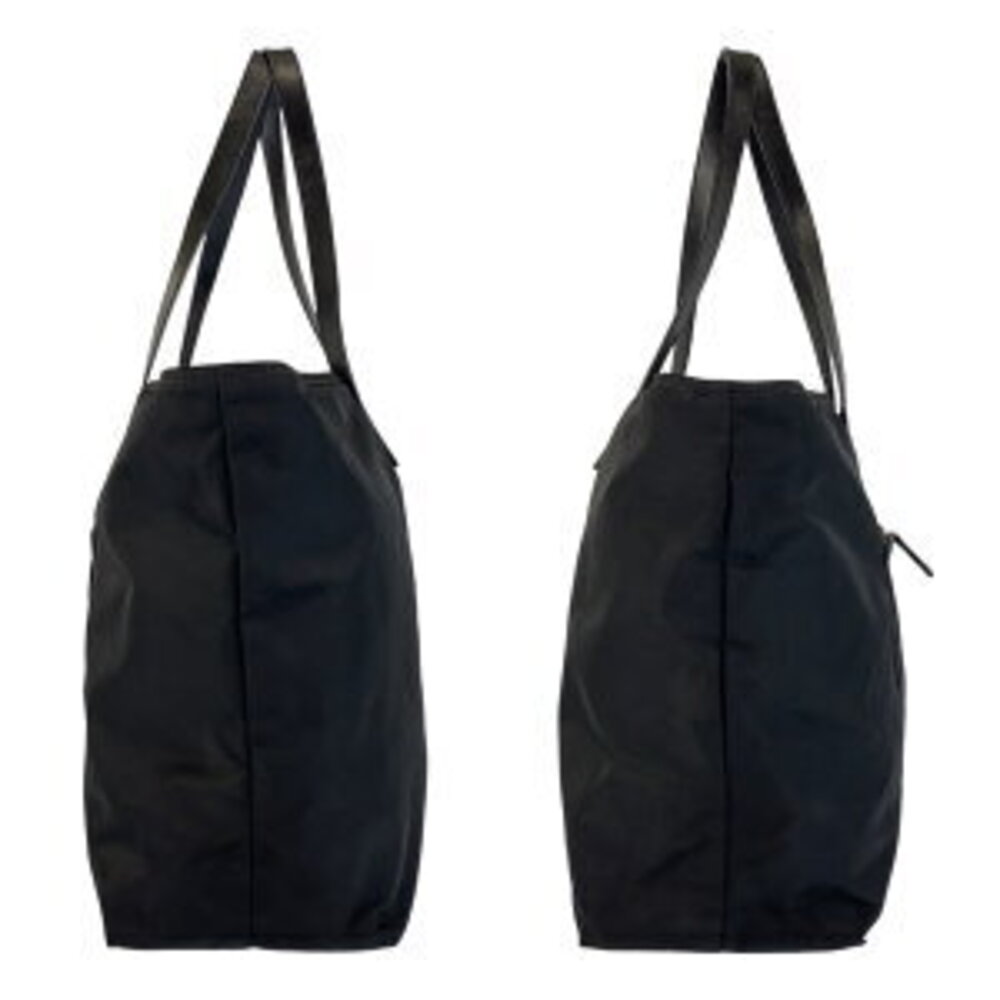 Prada logo Tessuto nylon black bag triangular plate tote shoulder leather - Picture 5 of 10